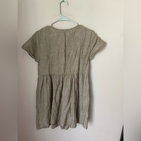 Madewell Linen-Blend Alexandra Button-Front Mini Dress in Olive Branch Size Med - Picture 7 of 8